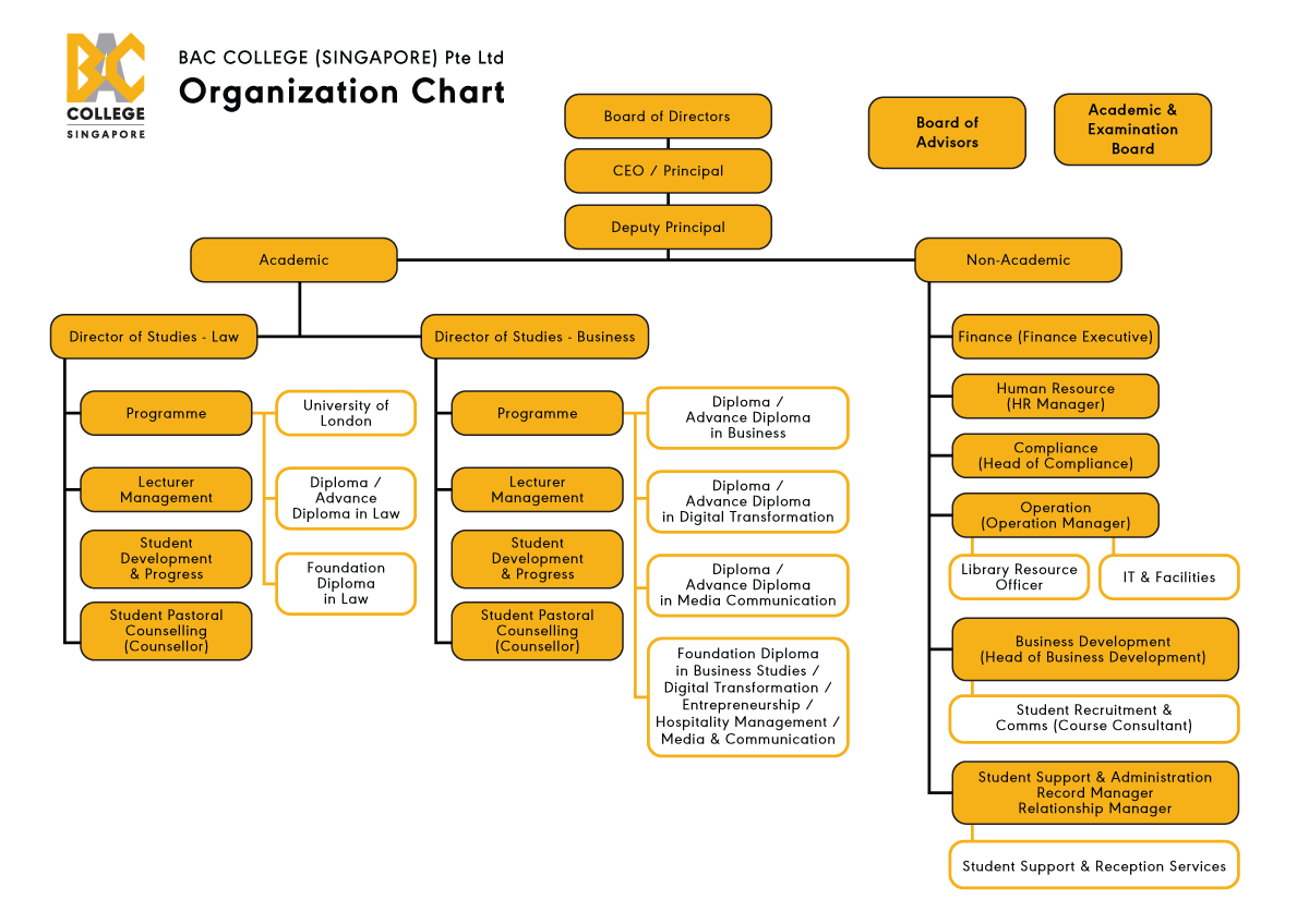 BAC COLLEGE (SINGAPORE) Pte Ltd Organization Chart BAC COLLEGE (SINGAPORE) Pte Ltd Organization Chart