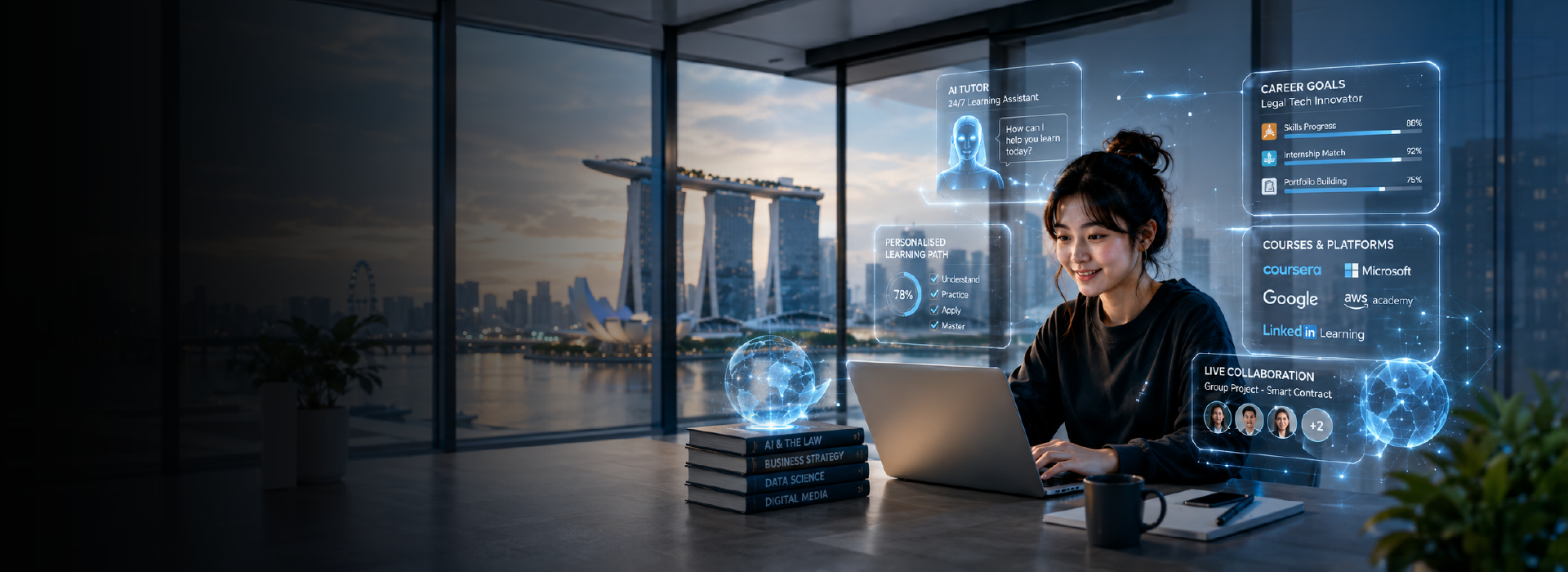 BAC student using AI learning tools on a laptop